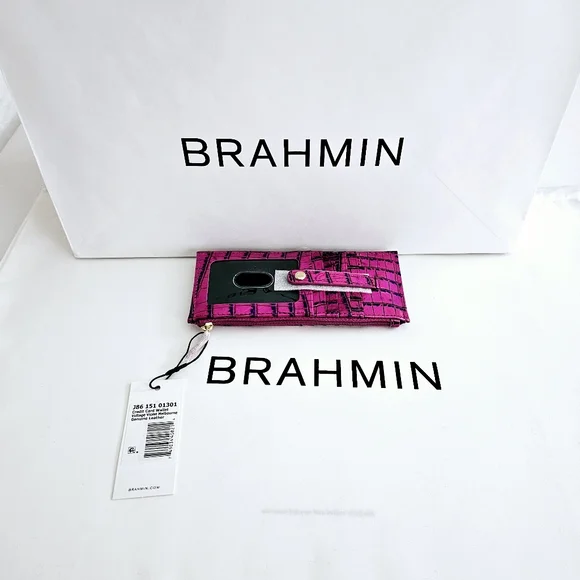 NWT Brahmin VOLTAGE VIOLET Credit Card Wallet - Picture 3 of 8